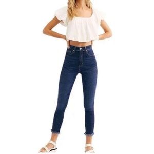 NWT Free People Raw Hem High Rise Jeggings Deep
Indigo